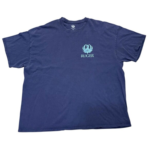 VTG Ruger Firearms T Shirt Blue Made In USA XXL 90s Y2K 1949 2nd Amendment - Picture 1 of 4